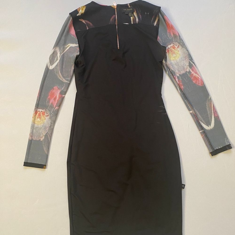 Ted Baker London Size 1 Floral Long Sleeve Dress - Picture 5 of 14